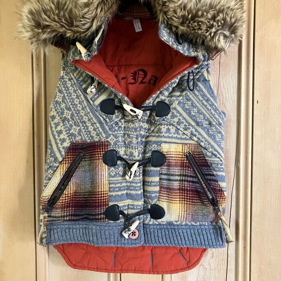 Da-Nang Womens Toggle Wool Removable Fur Hood Vest Jacket Size Small Gray FA EXC - Picture 5 of 12